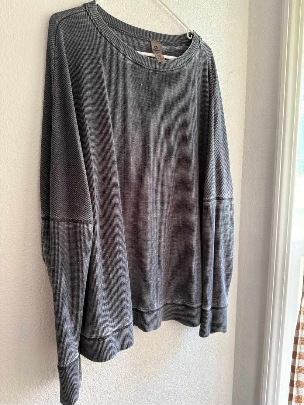 Mono B Gray Waffle Long Sleeve Tee
